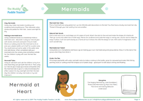 early years outdoors mermaids