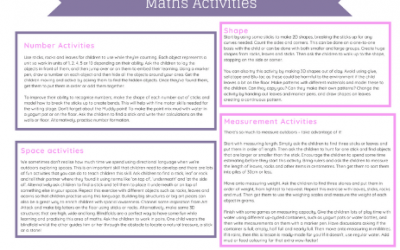 Early Years Outdoor Maths Games