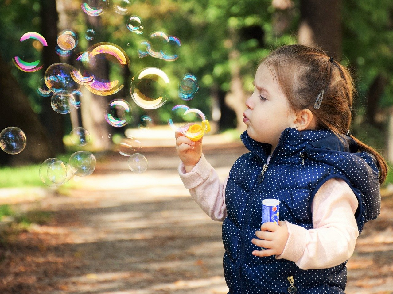 kid with bubbles