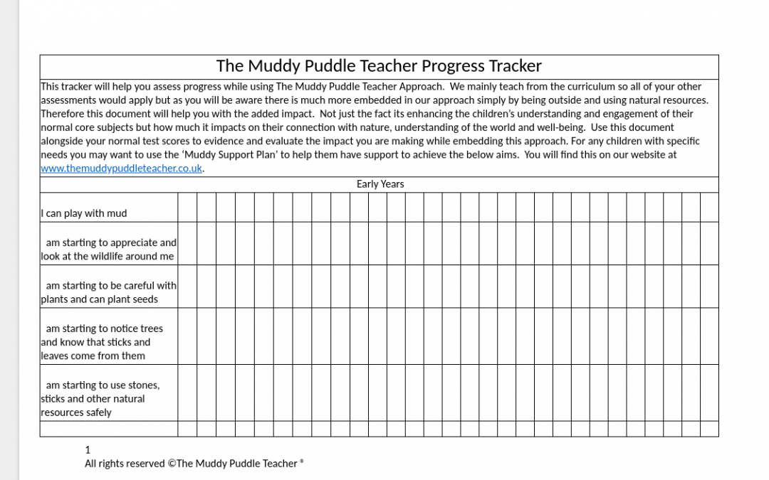 Outdoor Learning Progress Tracker – all ages