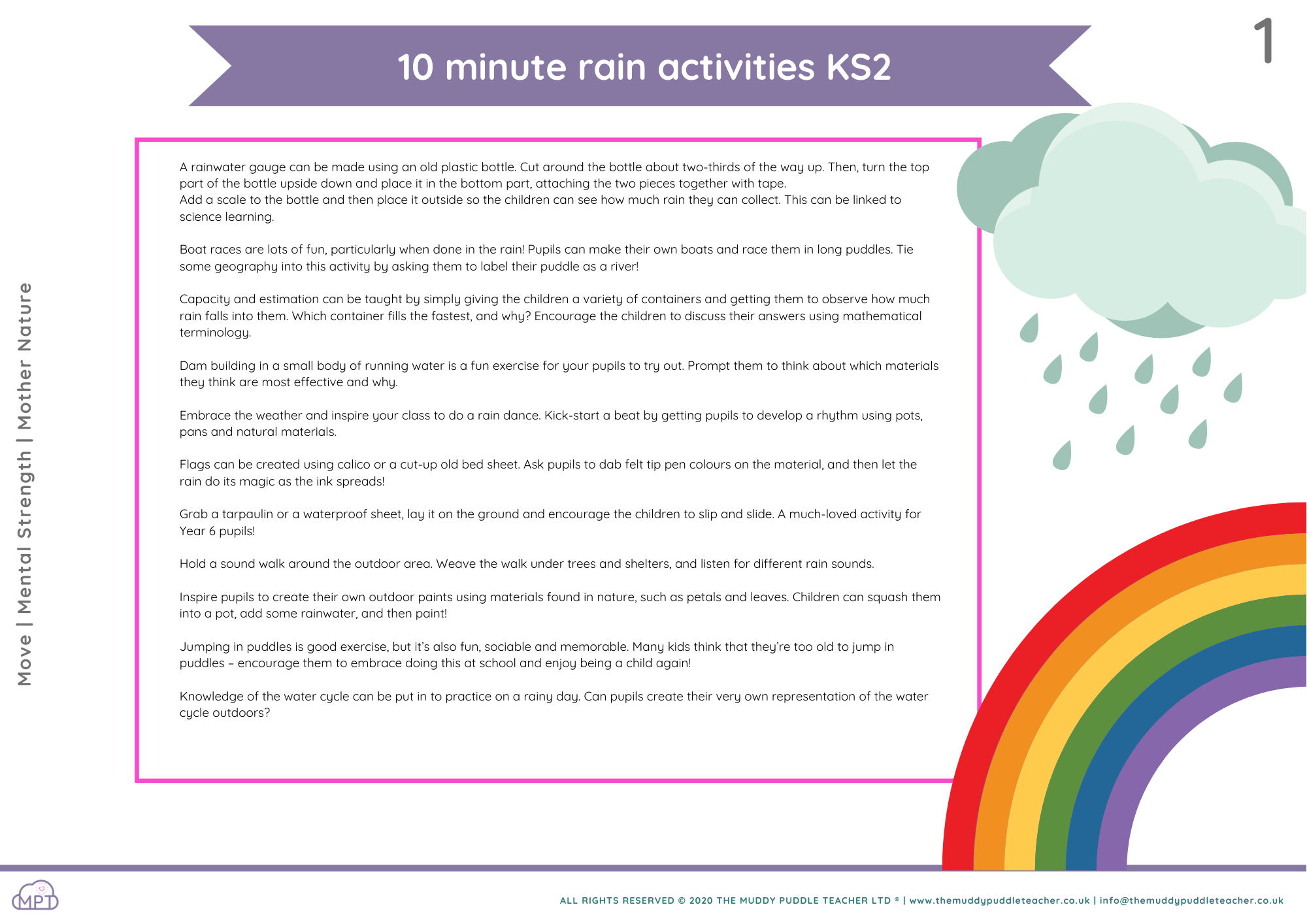 10 minute rain activities (KS2)