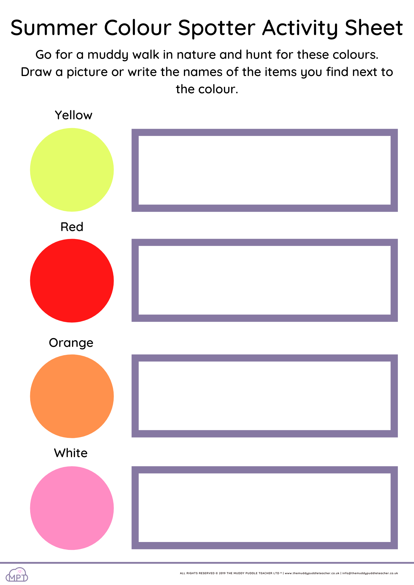 Summer Colour Spotter Activity Sheet