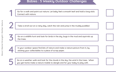 Daily outdoor challenges Babies – Nature Theme