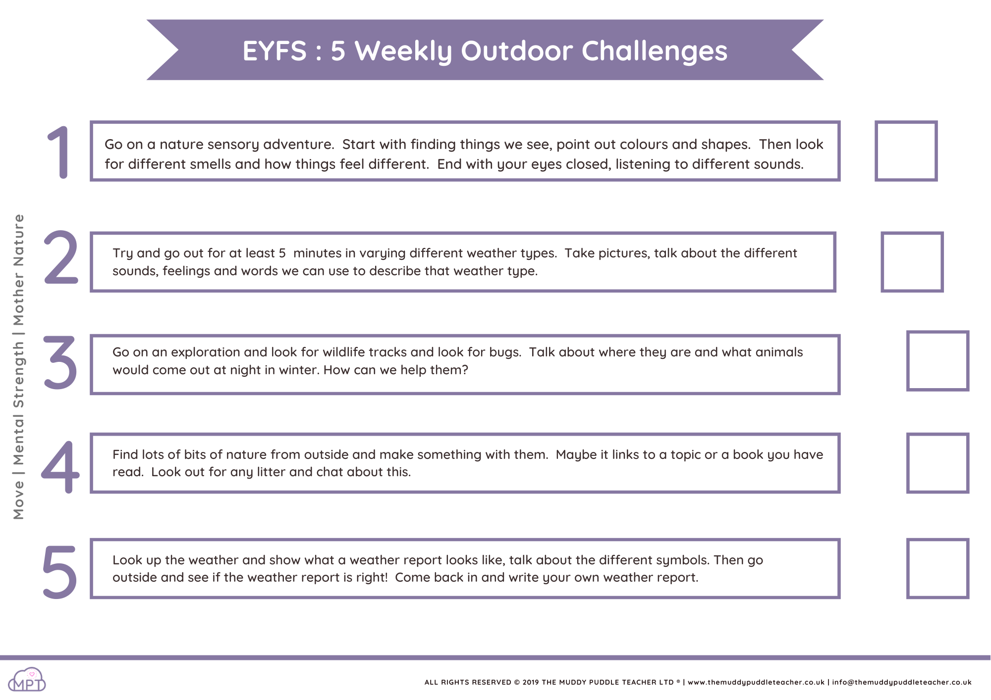 daily challenges eyfs