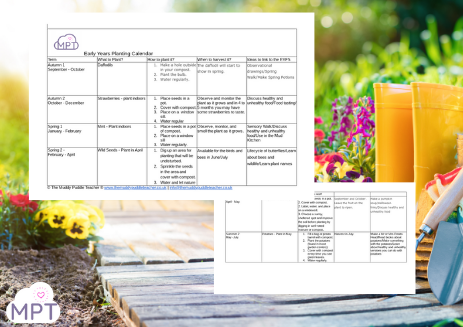 early years planting calendar